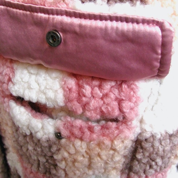 Pink Lily Sherpa Jacket Pink Multicolor Plaid Lined Womens Size XL - Picture 7 of 16